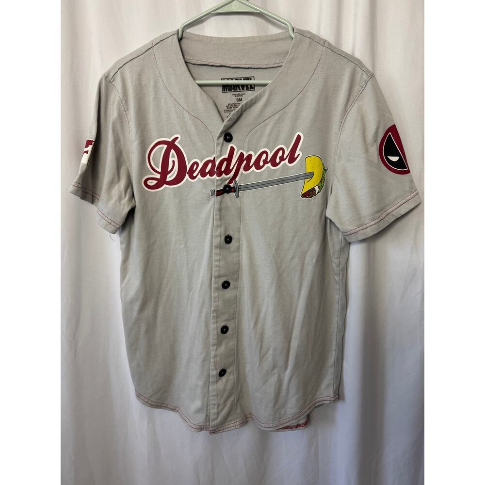 Marvel Deadpool Baseball Jersey Shirt - Size S/M